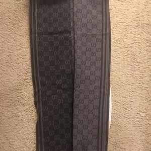 Black & Grey Wool Gucci Scarf